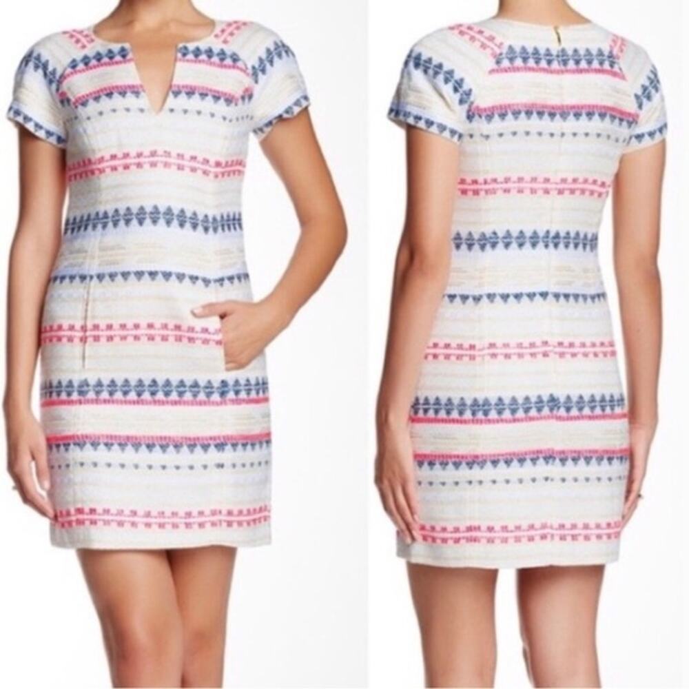 NEW! Trina Turk Angela Sheath Dress Woven Cap Sleeve - 8